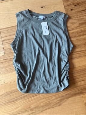 Michael Stars Sleeveless Ruched Lola Tank - Sage Green, NWT